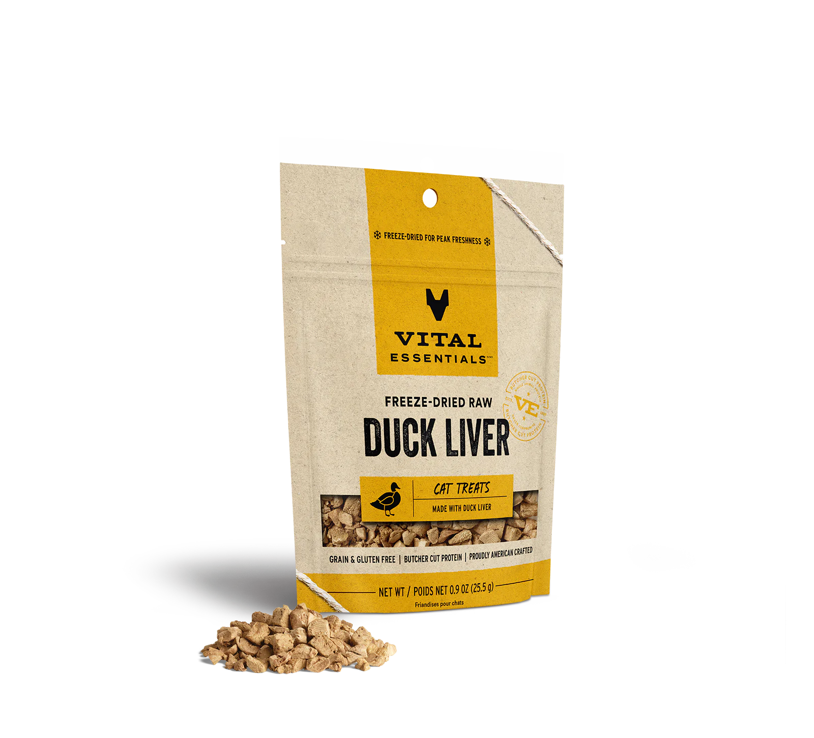 Vital Essentials Freeze Dried Duck Liver Cat Treat - 0.9 oz.