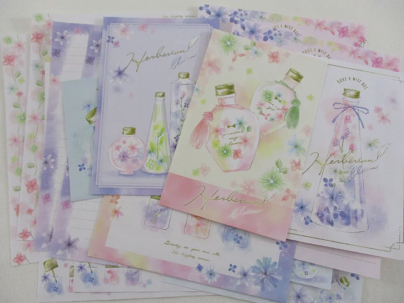 Cute Kawaii Kamio Flower Herbarium Letter Sets - Stationery Writing Paper Envelope Penpal