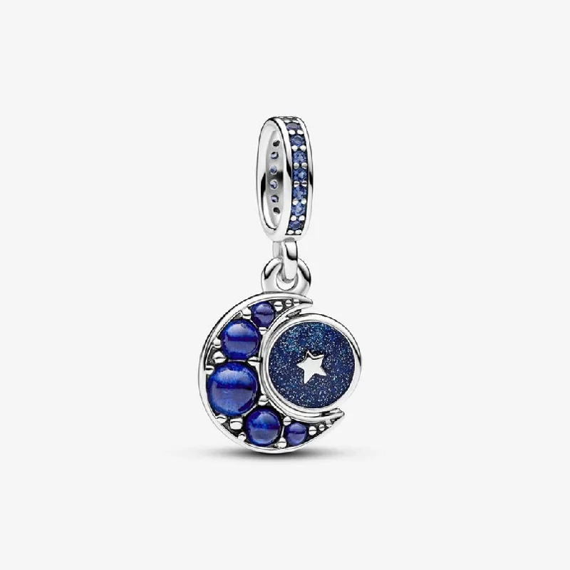 PANDORA : Sparkling Moon Spinning Dangle Charm