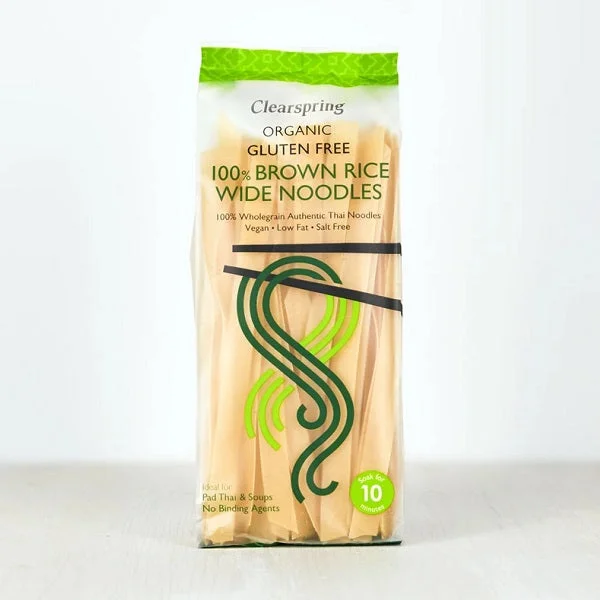 Clearspring Organic Gluten-Free 100% Brown Rice Wide Noodles 200g