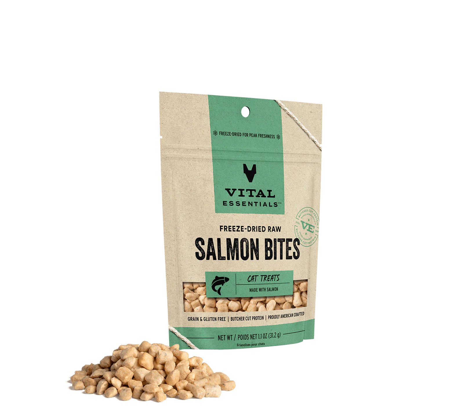 Vital Essentials Freeze Dried Salmon Bites Cat Treat - 1.1 oz.