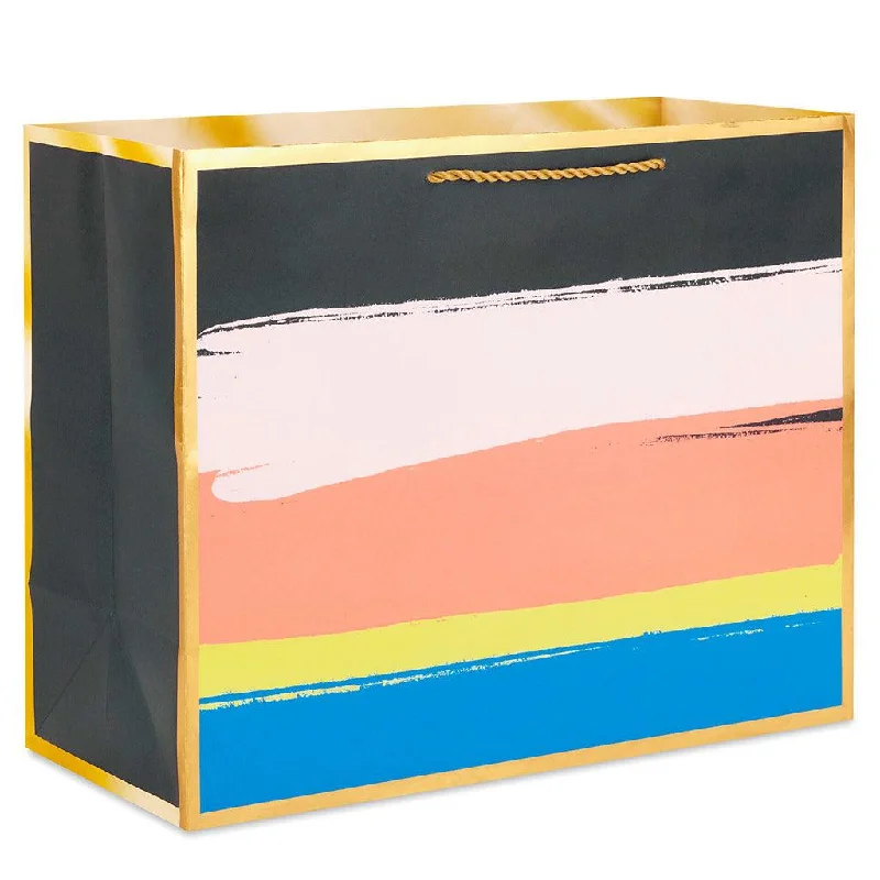 Hallmark : 10.4" Painted Stripes Large Horizontal Gift Bag