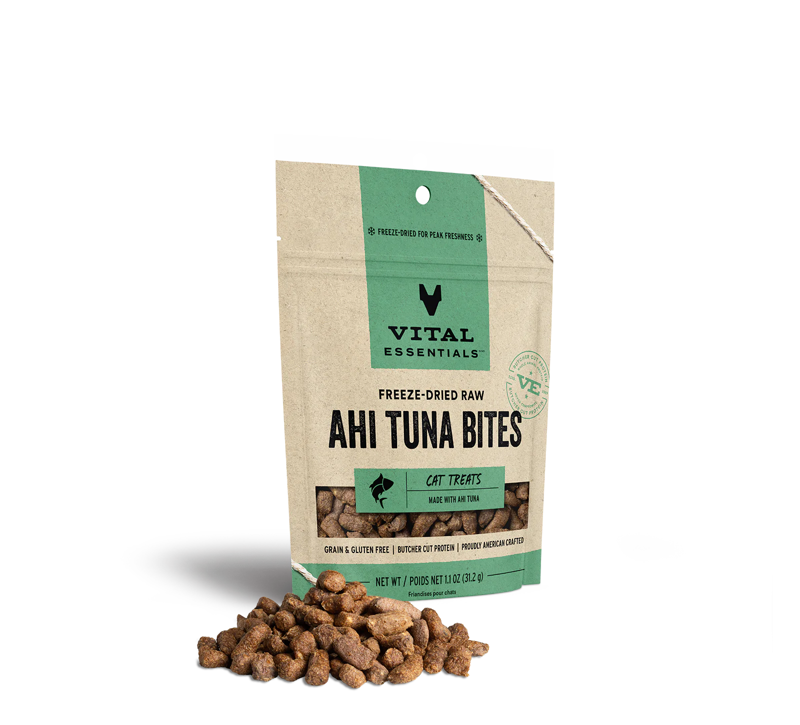 Vital Essentials Freeze Dried Ahi Tuna Cat Treat - 1.1 oz.