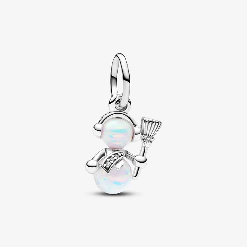 PANDORA : Opalescent Snowman Dangle Charm