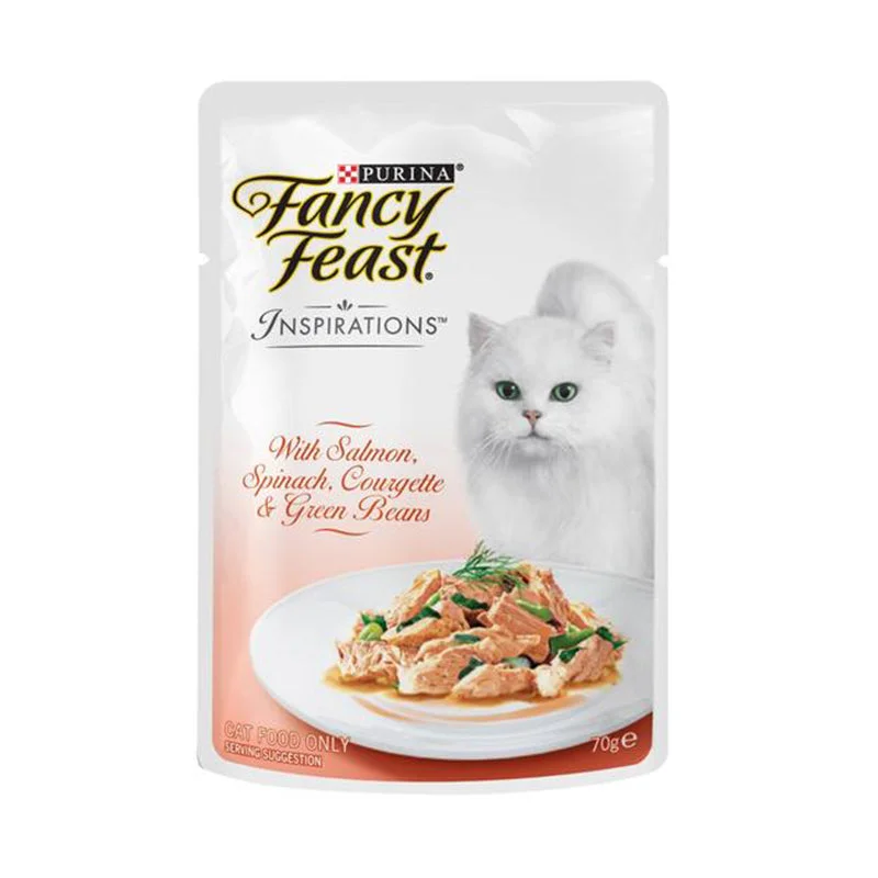 Fancy Feast Inspirations With Salmon, Spinach, Courgette & Green Beans Pouch Cat Food